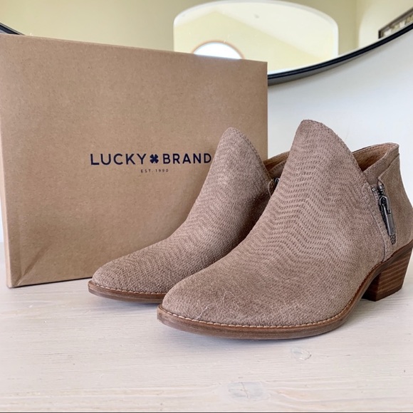 Lucky Brand Shoes - NWT Lucky Brand Fhuna Taupe suede booties 8.5